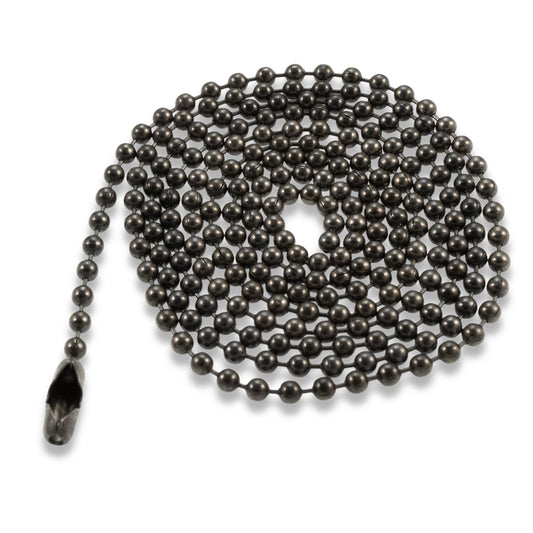 30" Gunmetal Black Stainless Steel Ball Chain Necklace, TierraCast