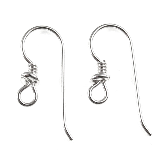 Sterling Silver Ear Wires with Heishi & Coil Accent, TierraCast 10/Pkg