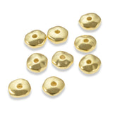 7mm Bright Gold Nugget Beads, TierraCast Pewter Spacers 25/Pkg