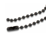 5/Pkg 30" Black Coated Steel Ball Chain Necklaces | #6 Dog Tag | 3.2mm