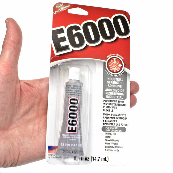 E6000® Plus Adhesive With 2 Snip-tips 26ml or 56ml No Odor, Works on Wood,  Glass, Fabric, Ceramic, Gems, Metal, Most Plastics & More 