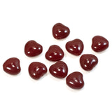 25 Maroon Red 8mm Heart Shaped Beads, Czech Glass Beads for Jewelry Making