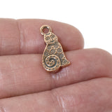 2 Copper Spiral Cat Charms, TierraCast Pewter Animal, Kitty for DIY Jewelry