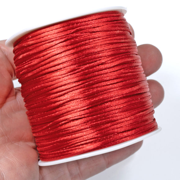 TONIFUL 1mm x 100 Yards Red Nylon Cord Satin String for Bracelet
