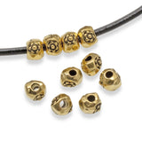 10/Pkg Gold Flower Nugget Beads, TierraCast Large Hole Floral Spacers