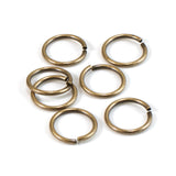 10mm Antique Brass Round Open Jump Rings, TierraCast 18 Gauge 25/Pkg