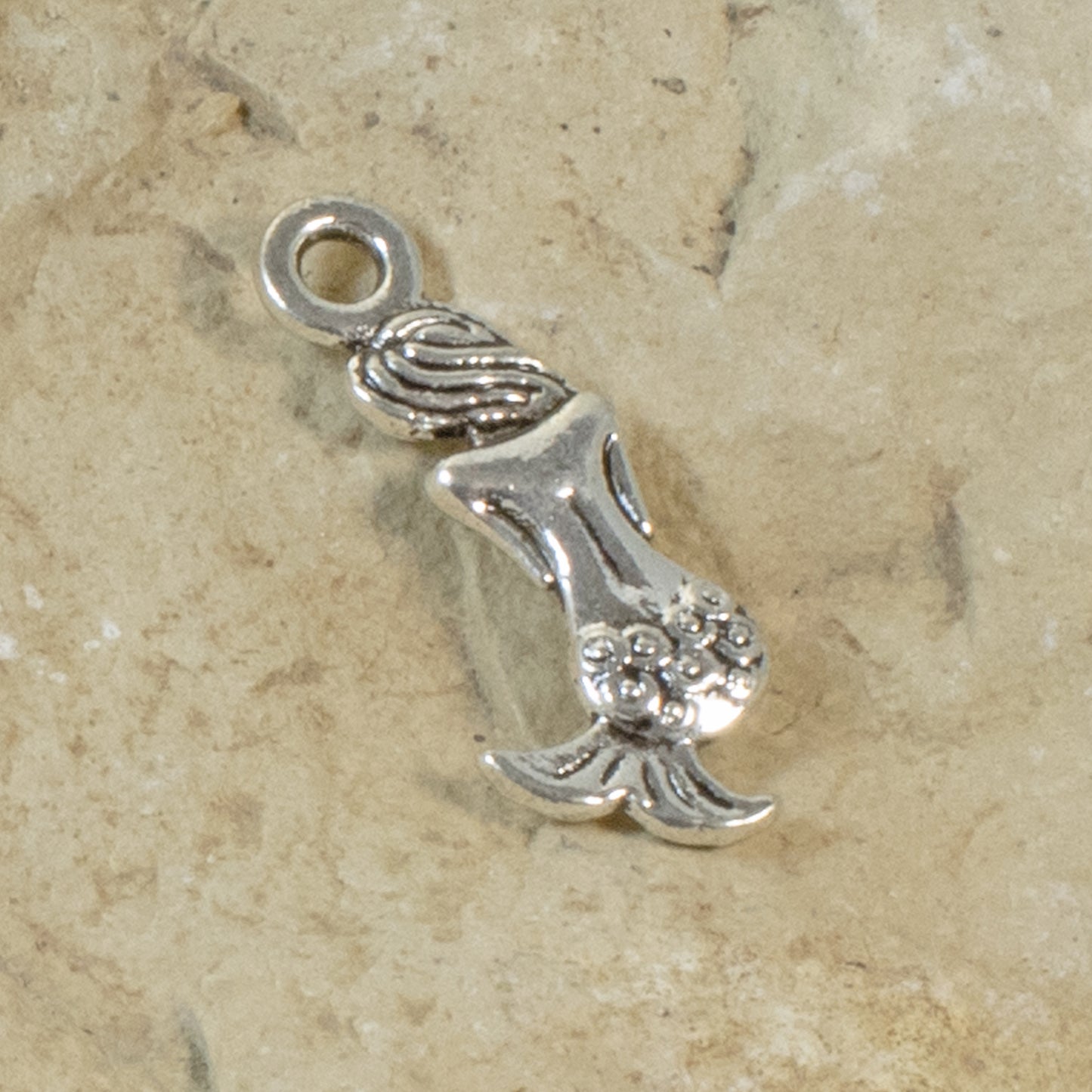 12 Silver Mermaid Back Charms, Ocean-Inspired Pendants for DIY Summer Jewelry, Ideal for Charm Bracelets and Earrings