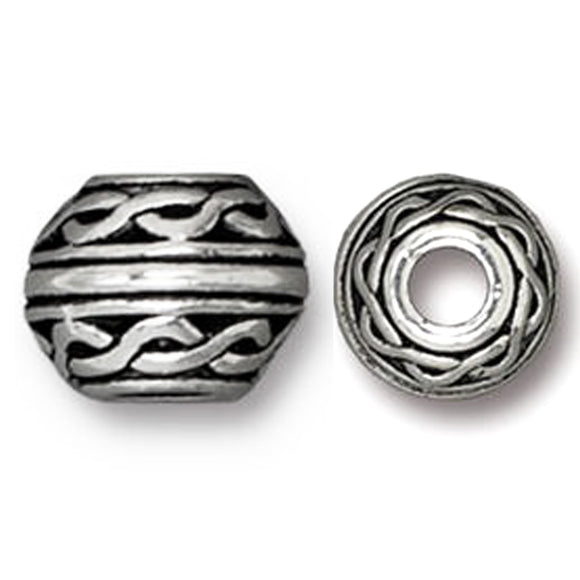 Silver Celtic 8mm Beads, Large 3mm Hole