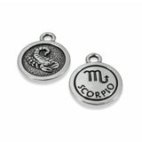 Silver Scorpio Charms, TierraCast Double-Sided Zodiac Charm 2/Pkg