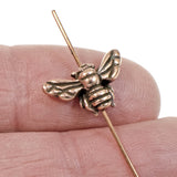 2 Copper Honey Bee Bead, TierraCast Insect, Animal, Spring Beads