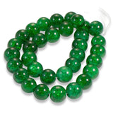 10mm Emerald Green Round Glass Crackle Beads 30/Pkg