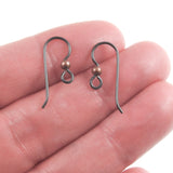 Black Niobium Ear Wires + 3mm Antique Copper Bead