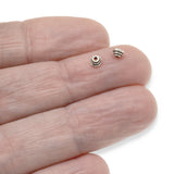 20/Pkg Silver 4mm Stepped Bead Caps, TierraCast Tiny Mini Bead Cap Findings