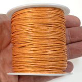 Light Orange 1mm Waxed Cotton Cord, 70 Meters, Macrame, Beading String