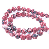 10mm Mauve, Gray and Light Pink Rain Flower Stone Round Beads 15" Strand (38)
