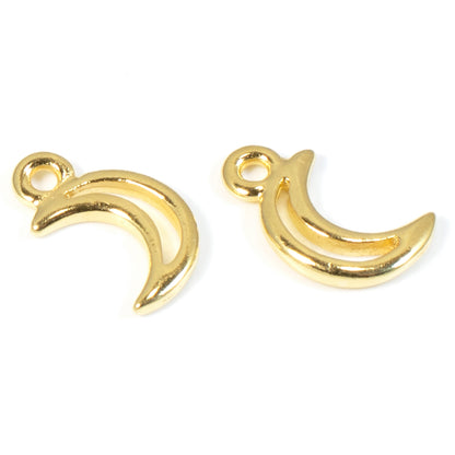 Gold Crescent Moon Charms, TierraCast Small Celestial, Space Charm 4/Pkg