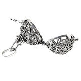 Antique Silver Cage Pendant with Butterfly Design, Aromatherapy Locket, 1/Pkg