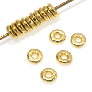 Gold Kenyan Heishi 4mm Spacer Beads, TierraCast Pewter 50/Pkg