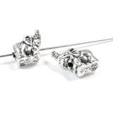 10 Silver Elephant Beads, Detailed Metal Animals for Handmade Jewelry and Crafts
