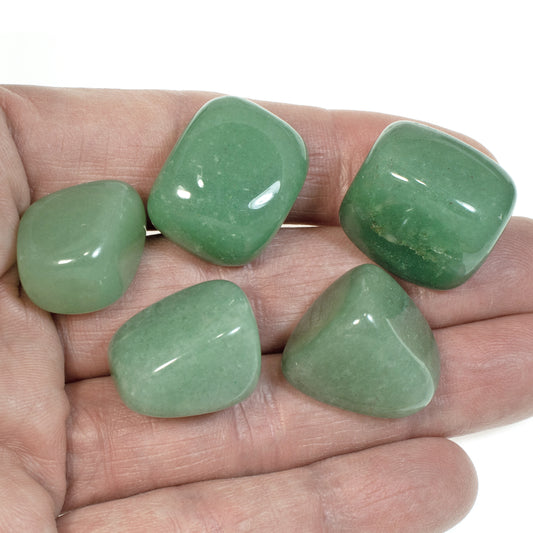 5-Pack Green Aventurine Tumbled Stones, Smooth Rock Nugget, No Hole/Undrilled