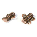 2 Copper 2 to 1 Beaded Links, TierraCast Pewter Connectors