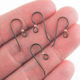 Niobium Copper Ear Wires + 2mm Bright Copper Bead