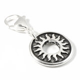 Silver Sun Clip-on Charm with Lobster Clasp, Purse, Journal Charm