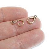 Copper Vine Hook and Eye Clasps, TierraCast Pewter (2 Sets)