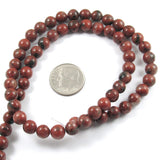 6mm Brazil Agate Beads, Round Reddish Brown Gemstone 60/Strand