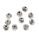 10 Silver Flower Nugget Beads, TierraCast Large Hole Floral Spacers