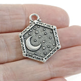 Silver Sun & Moon Pendants, TierraCast Celestial Charms 2/Pkg