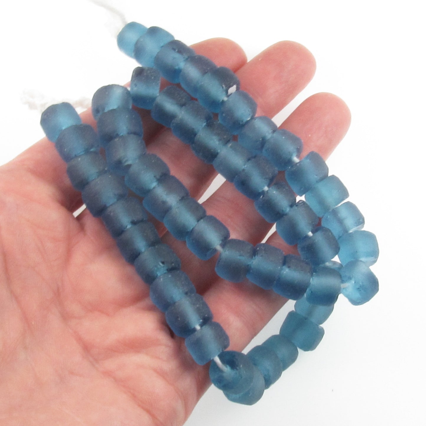 Slate Blue Recycled Glass Beads