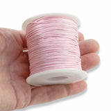 1mm Waxed Cotton Cord - Light Pink - 70 Meters - Macramé & Beading String