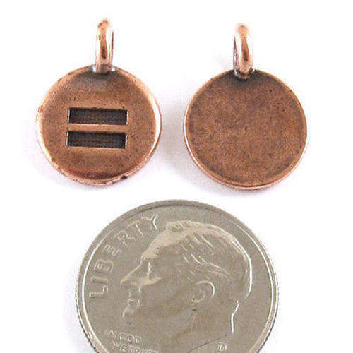 Copper Round Equality Charms, TierraCast Pewter Charm 2/Pkg