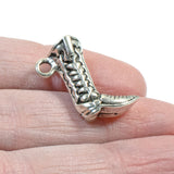 4 Boot Pendants - Silver 3D Cowboy Boot Charms - Rodeo & Western Jewelry Making
