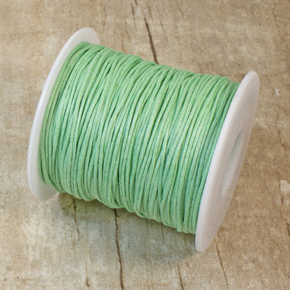 1mm Waxed Cotton Cord - Light Mint Green - 70 Meters - Macramé and Beading String