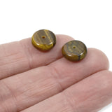 12mm Tiger Eye Disk Beads, Golden Brown Gemstone Spacer 20/Pkg
