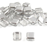 Crystal Silver Square Tile Beads
