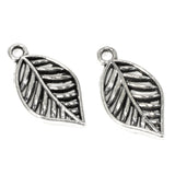 Silver Leaf Charms, Metal Nature Charm with Open Design 20/Pkg
