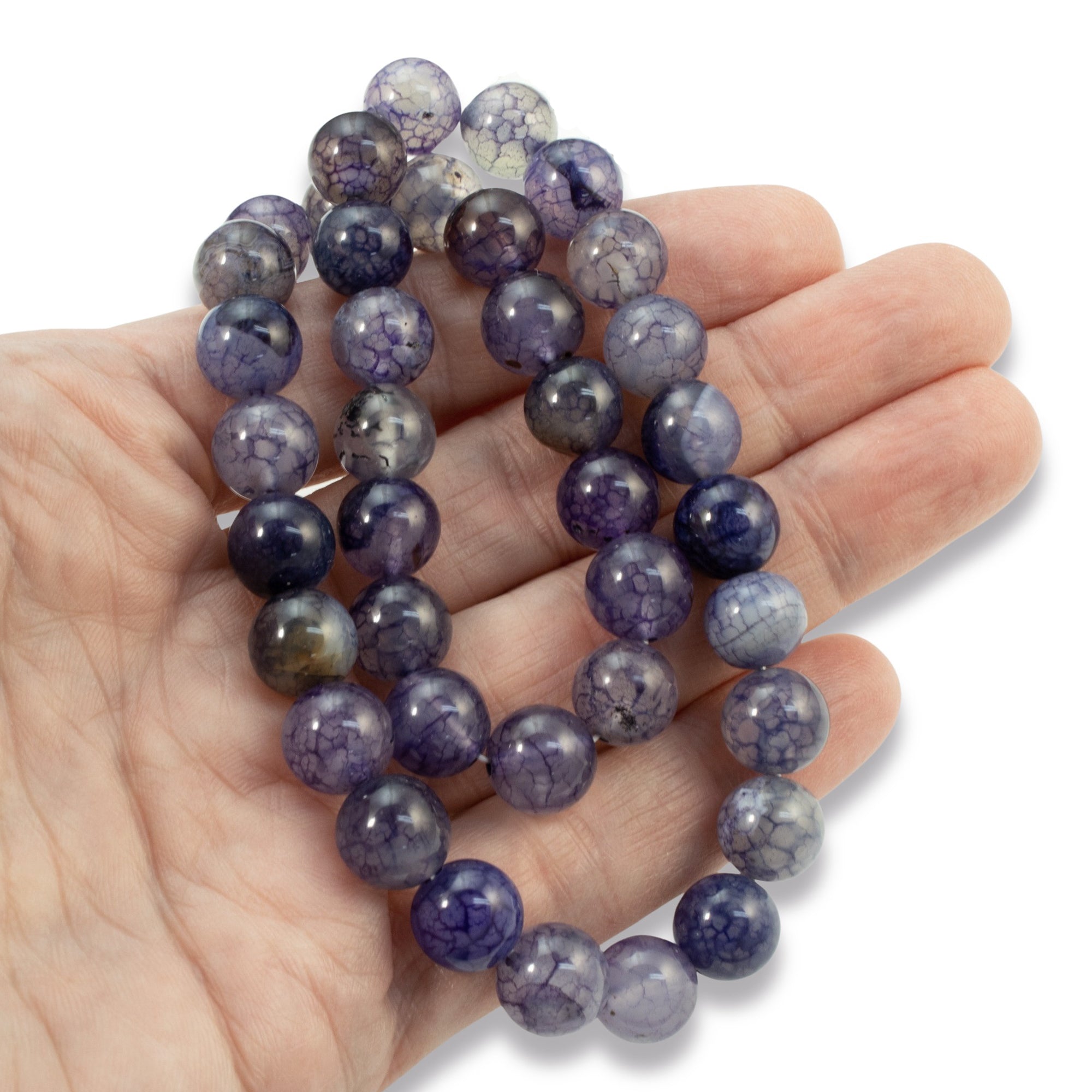 Natural Stone Beads Purple Frost Cracked Dragon Veins Agates Beads For  Jewelry Making DIY Bracelets Accessories 4/6/8/10/12mm