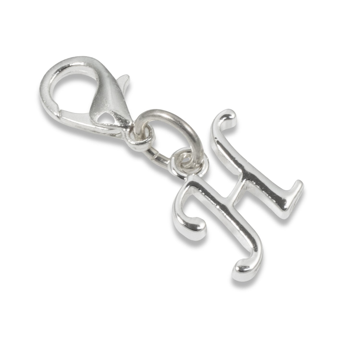 Elegant Silver H Letter Charm with Lobster Clasp for Backpacks, Bags, and Jewelry