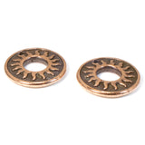 2 Copper Sun Charms, TierraCast Open Del Sol Pendant for Celestial DIY Jewelry