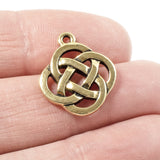 2 Gold Celtic Open Knot Charms, TierraCast Infinity Pendants for DIY Jewelry