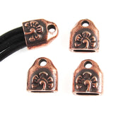 Copper Leather Cord Crimp End Caps