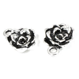 4 Silver Succulent Charms, TierraCast Plant Nature Charm