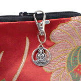 Mindfulness Buddha Clip-On Keychain Fob, Purse Charm, Zipper Pull + Swivel Clasp