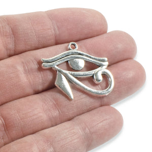 Silver Eye of Horus Pendants, Metal Egyptian Protection Charms 6/Pkg