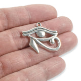 Silver Eye of Horus Pendants, Metal Egyptian Protection Charms 6/Pkg