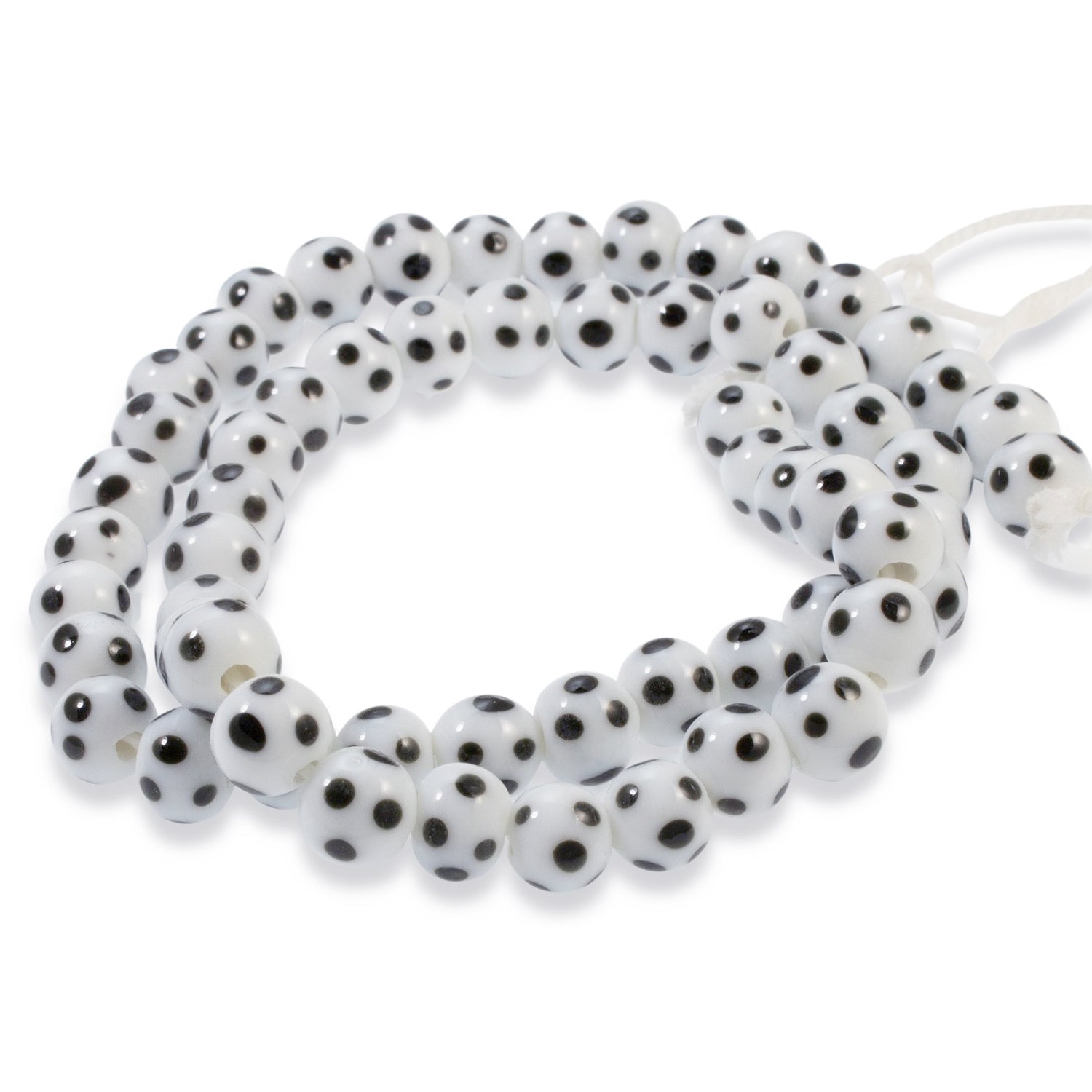 Zig-Zag Beaded Bracelet Kit with 2-Hole Glass Beads (Black & White)