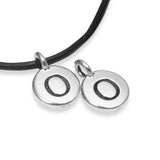 2Pc. Silver "O" Initial Charms, TierraCast Round Small Alphabet Letter